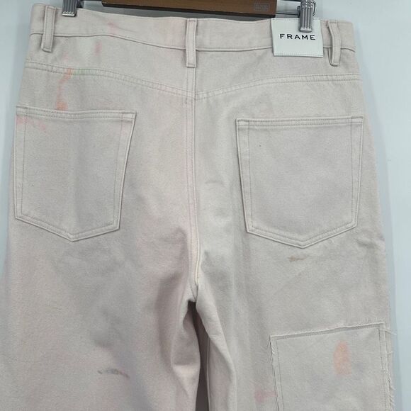 Frame Multi-Pocketed Button Fly Straight Leg Oak White Denim Pants 32 NWOT Sampl - Picture 7 of 10
